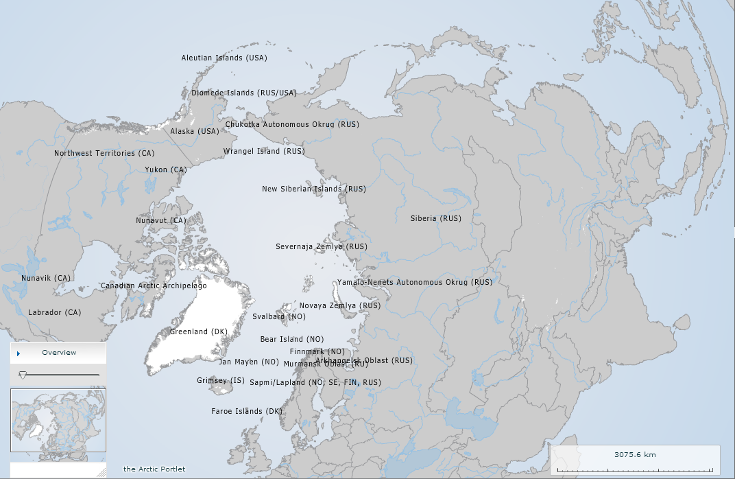 Arctic Territory, including Russian Arctic - Map Arctic Portal