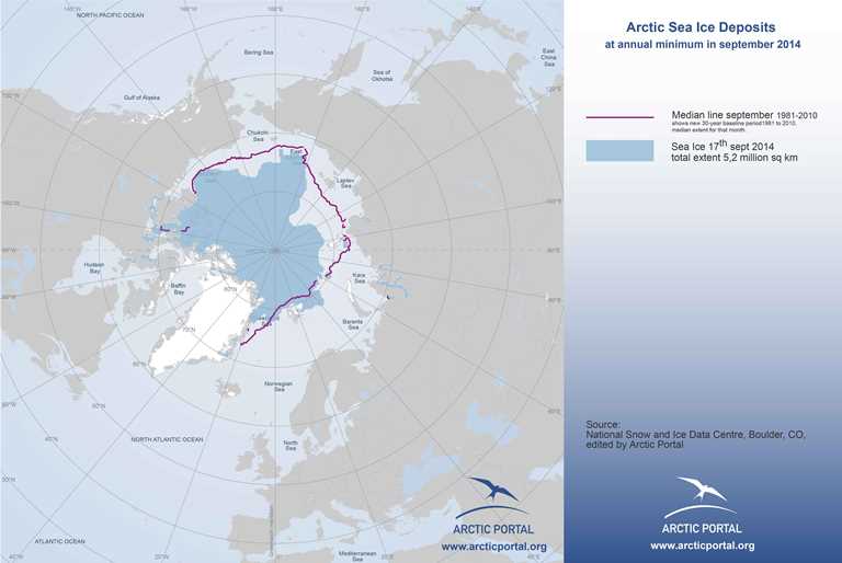 Arctic Portal Map - Arctic Sea Ice Extent September 2014