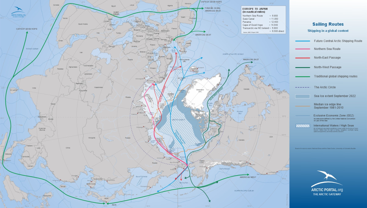 Arctic Portal Map - Shipping routes in a global context