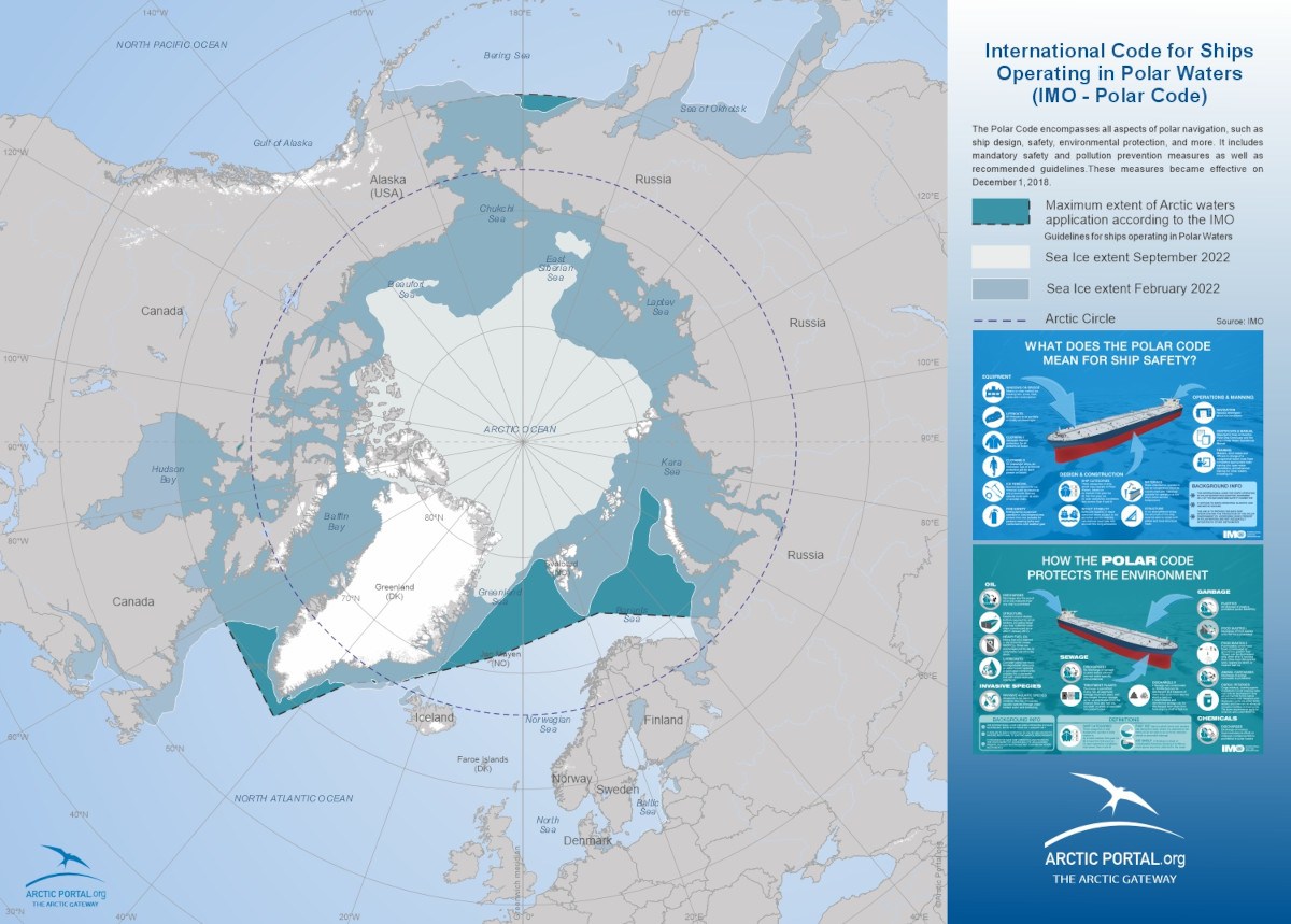 Arctic Portal Map - International Code for Ships Operating in Polar Waters (IMO - Polar Code)