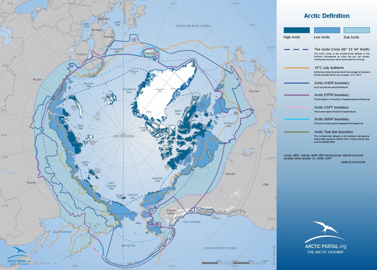 Arctic Portal Map - Arctic Definitions North Polar Bering projection