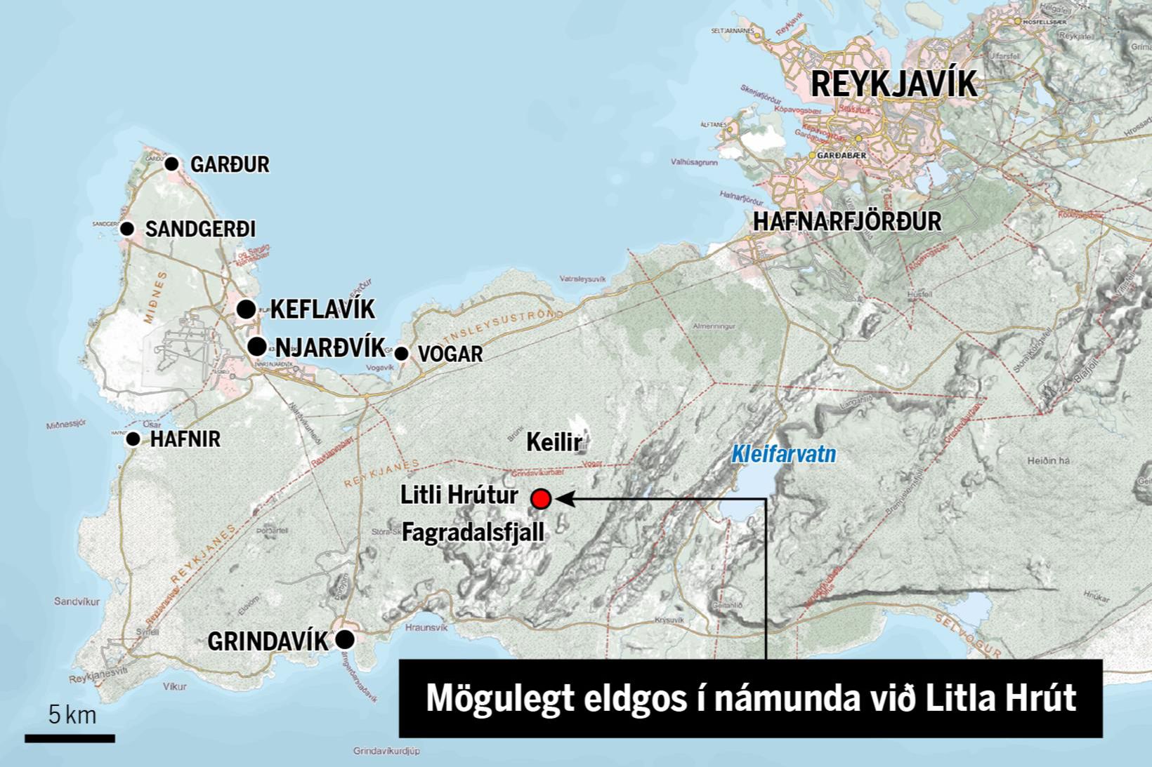 The expected eruption area - Fagradalsfjall, Iceland