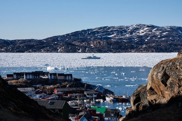 Ship sailing in the arctic