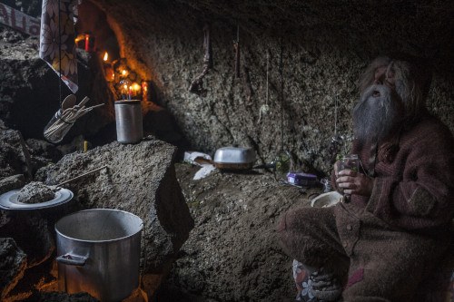 Yule lad in his cave