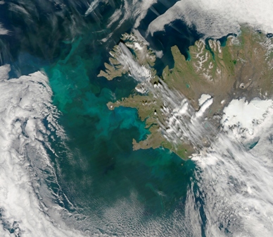 Satellite image of Iceland