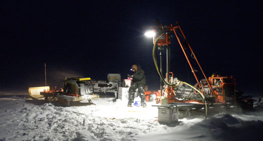 The drill in testing in Svalbard