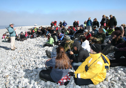 Students on ice, lecture