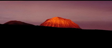 Mountain in the midnight sun