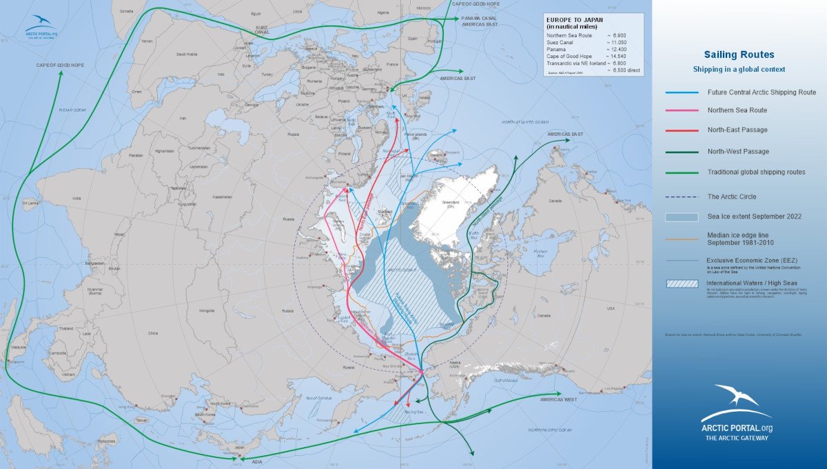 Arctic Portal Map - Shipping routes in a global context