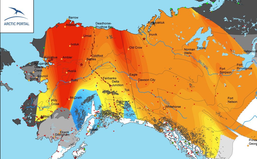 Alaska permafrost temperature