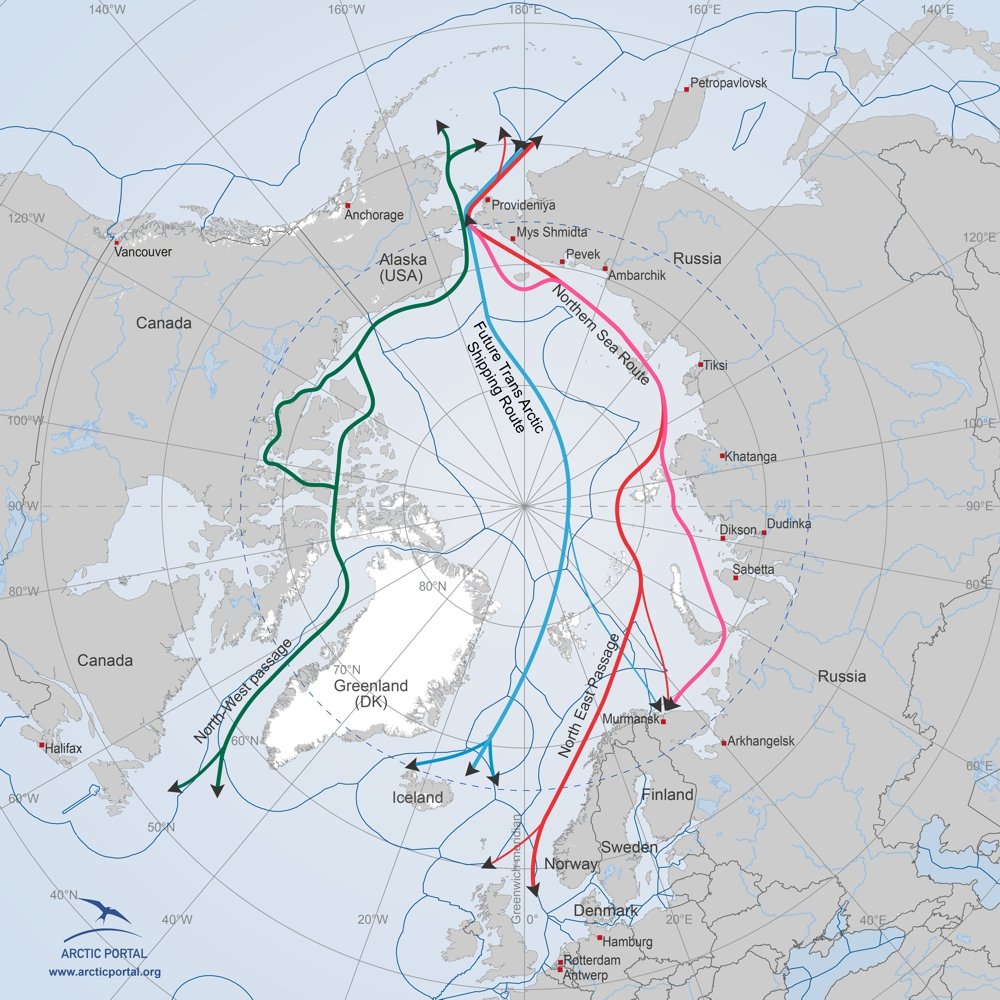 Map - Trans-Arctic Shipping Route