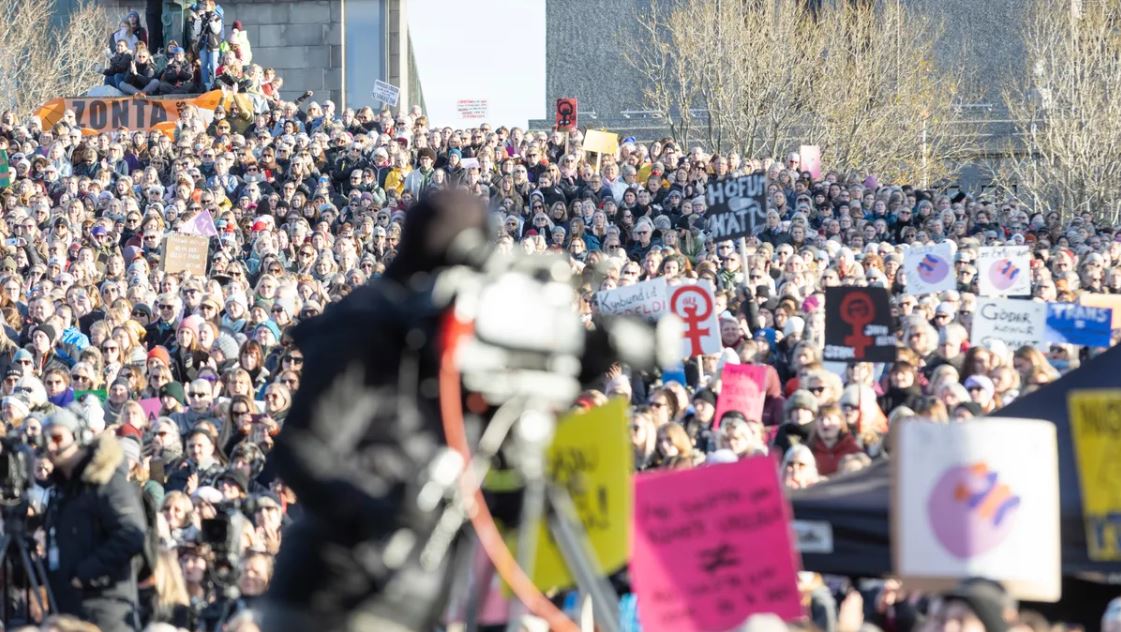 Womens on Strike - gathering in Reykjavík