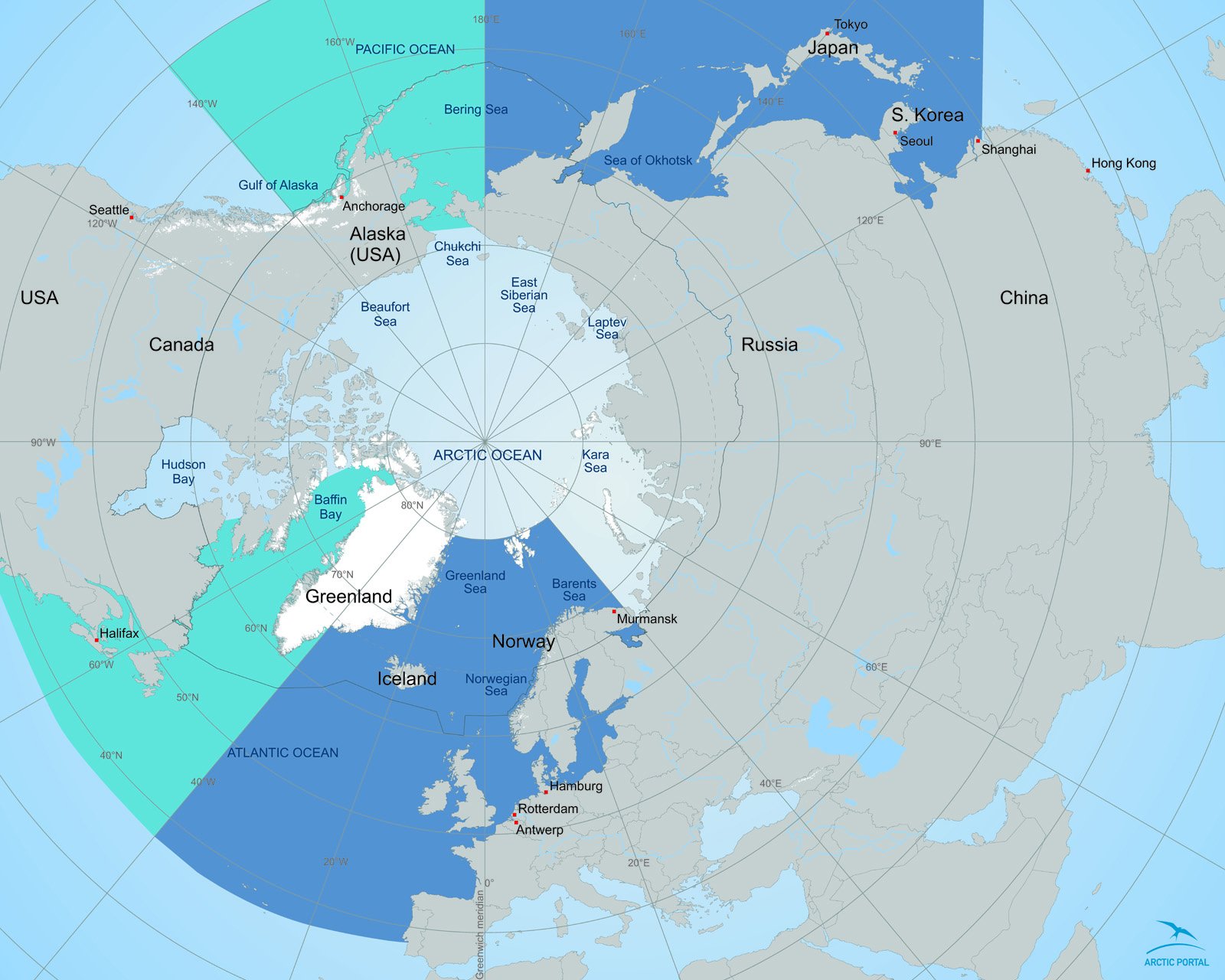 Division of the Pacific and Atlantic oceans