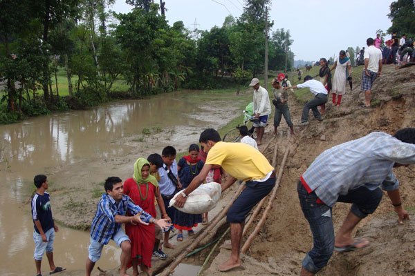 People in Nepal getting food support